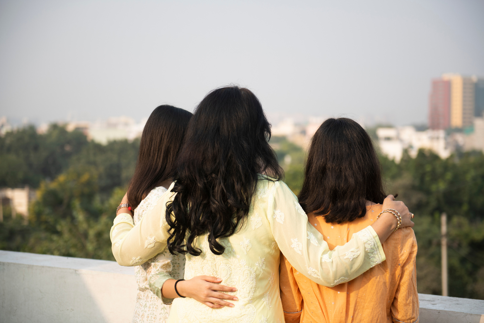 Three Generations of Women Looking at Scenery